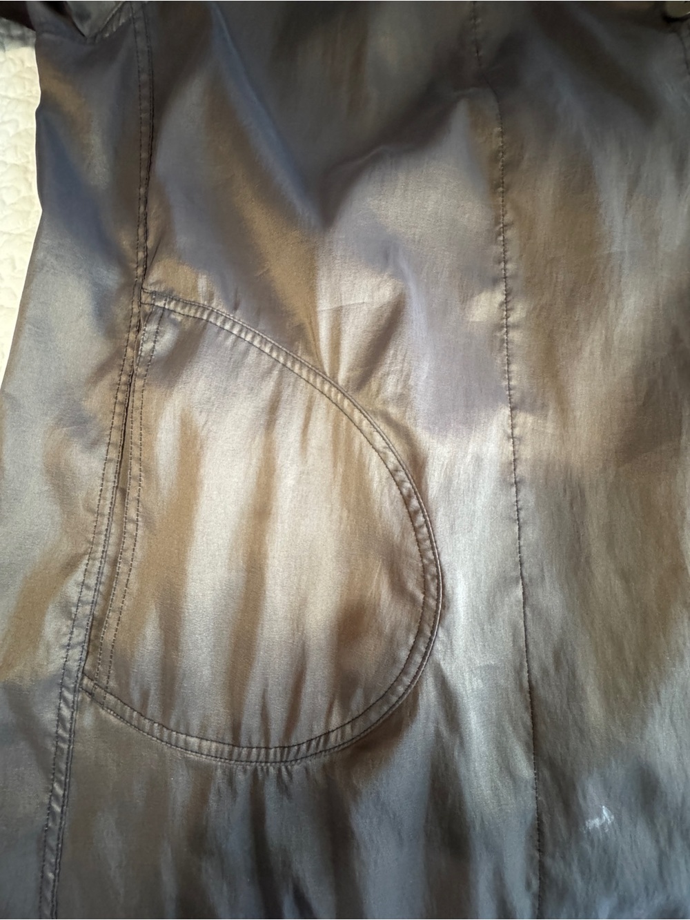 Long Hooded Black Trench Coat Women’s Size Large Nordstrom Reversible - Picture 4 of 12